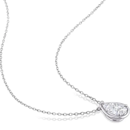 Pear-Shaped Moissanite Pendant In Sterling Silver (2 Ct.)