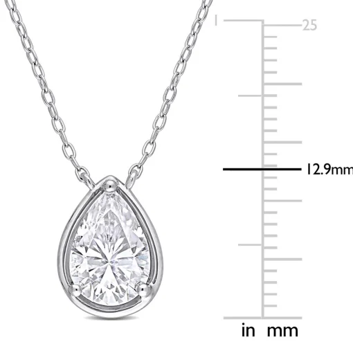 Pear-Shaped Moissanite Pendant In Sterling Silver (2 Ct.)