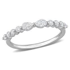 Pear-Shaped Moissanite Stacking Ring In Sterling Silver (2/5 Ct. Tw.)