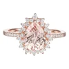 Pear-Shaped Morganite & Diamond Starburst Ring In 10K Rose Gold (1/4 Ct. Tw.)