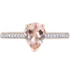 Pear-Shaped Morganite & Diamond Ring In 10K Rose Gold (1/8 Ct. Tw.)