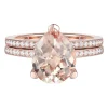 Pear-Shaped Morganite & Diamond Ring Set In 14K Rose Gold (1/4 Ct. Tw.)