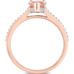 Pear-Shaped Morganite & Diamond Ring In 10K Rose Gold (1/8 Ct. Tw.)