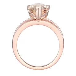 Pear-Shaped Morganite & Diamond Ring Set In 14K Rose Gold (1/4 Ct. Tw.)