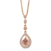 Pear-Shaped Morganite And Diamond Pendant In 10K Rose Gold (1/7 Ct. Tw.)