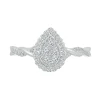 Pear-Shaped Promise Ring With Diamond Twist Band In Sterling Silver (1/4 Ct. Tw.)