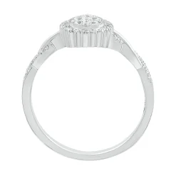 Pear-Shaped Promise Ring With Diamond Twist Band In Sterling Silver (1/4 Ct. Tw.)