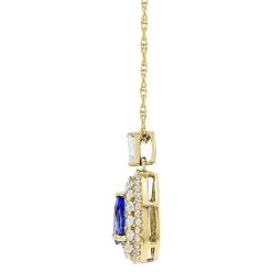 Pear-Shaped Tanzanite & Lab Created White Sapphire Pendant In 10K Yellow Gold