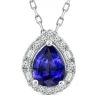 Pear-Shaped Tanzanite And Diamond Pendant In 10K White Gold (1/5 Ct. Tw.)