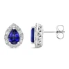 Pear-Shaped Tanzanite And Diamond Earrings In 10K White Gold (1/3 Ct. Tw.)