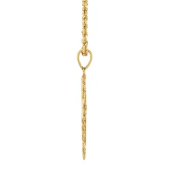 Pebbled Cross Pendant In 10K Yellow Gold