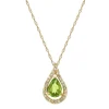 Peridot & 1/8 Ct. Tw. Diamond Pendant In 10K Yellow Gold