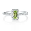 Peridot & Lab Created White Sapphire Ring In Sterling Silver