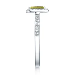 Peridot & Lab Created White Sapphire Ring In Sterling Silver