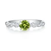 Peridot & White Sapphire Twist Ring In Sterling Silver