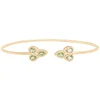 Peridot Open Circle Bangle Bracelet In 14K Yellow Gold