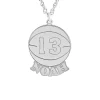 Personalized Nameplate Basketball Pendant In Sterling Silver