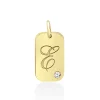 Personalized Tag With Diamond Accent In 10K Yellow Gold