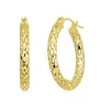 Pierced Tube Hoop Earrings In 14K Yellow Gold