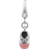 Pink Baby Shoe Charm In Sterling Silver
