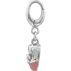 Pink Baby Shoe Charm In Sterling Silver