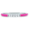 Pink Enamel And Lab Created White Sapphire Stack Ring In Sterling Silver