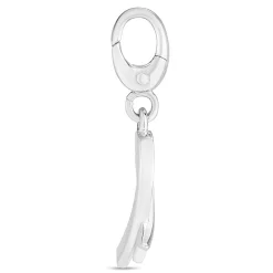 Pink Enamel Ribbon Charm In Sterling Silver