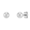 Polished Ball Stud Earring In 14K White Gold, 6Mm