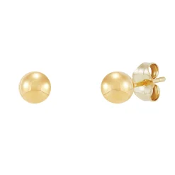 Polished Ball Stud Earring In 14K Yellow Gold, 5Mm