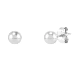 Polished Ball Stud Earring In 14K White Gold, 5Mm