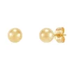 Polished Ball Stud Earring In 14K Yellow Gold, 6Mm