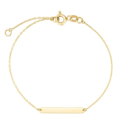 Polished Bar Bracelet In 14K Yellow Gold, 7"