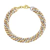 Polished Cuban Bracelet In 14K White, Yellow & Rose Gold, 7.25"