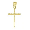 Polished Diamond Cut Cross In 14K Yellow Gold