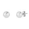 Polished Half Ball Stud Earrings In 14K White Gold, 6Mm