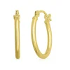 Polished Hoop Earrings In 14K Yellow Gold