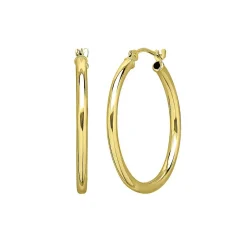 Polished Hoop Earrings In 14K Yellow Gold