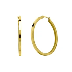 Polished Hoop Earrings In 14K Yellow Gold