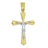 Polished Two-Tone Crucifix In 14K Gold