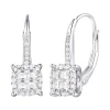 Princess-Cut Diamond Drop Earrings In 10K White Gold (1/2 Ct. Tw.)
