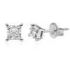 Princess-Cut Diamond Solitaire Earring In 10K White Gold (1/10 Ct. Tw.)