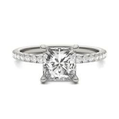 Princess-Cut Moissanite Ring In 14K White Gold (1 3/4 Ct. Tw.)