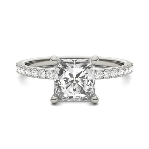 Princess-Cut Moissanite Ring In 14K White Gold (1 3/4 Ct. Tw.)