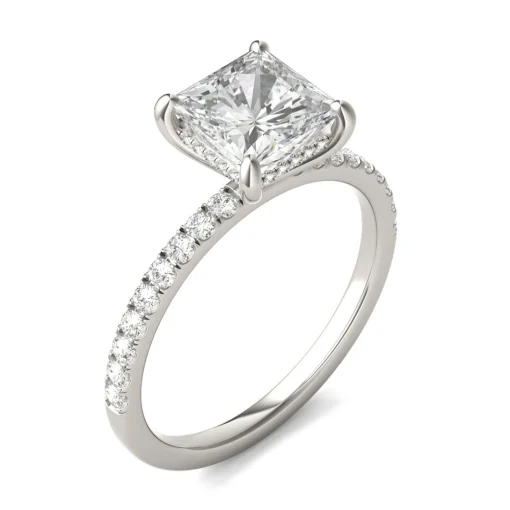 Princess-Cut Moissanite Ring In 14K White Gold (1 3/4 Ct. Tw.)