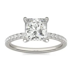 Princess-Cut Moissanite Ring In 14K White Gold (1 3/4 Ct. Tw.)