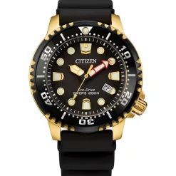 Promaster Diver Black Polyurethane Men's Watch In Gold Tone Ion-Plated Stainless Steel