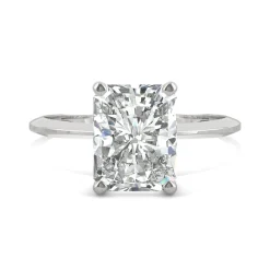 Radiant-Cut Moissanite Ring With Knife-Edge Band In Platinum (2 3/4Ct.)