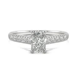 Radiant-Cut Moissanite Ring In 14K White Gold (1 3/8 Ct. Tw.)