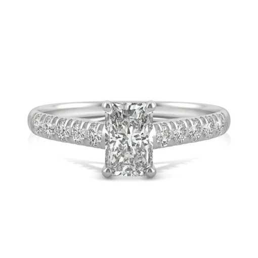 Radiant-Cut Moissanite Ring In 14K White Gold (1 3/8 Ct. Tw.)