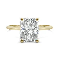 Radiant-Cut Moissanite Ring With Knife-Edge Band In 14K Yellow Gold (2 3/4Ct.)
